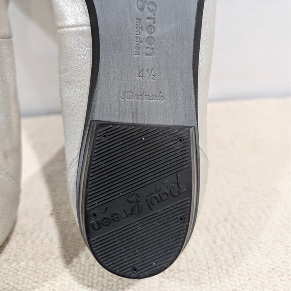 Paul Green | Shoes | Paul Green Ballet Flats Zipper Ruffle  Paul Green Metallic Silver Leather Zipper Ruffle Ballet Flats UK 4.5 US 7‎